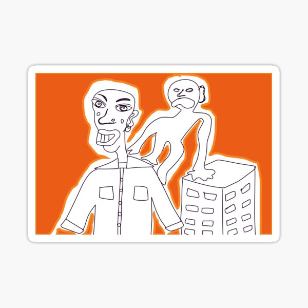 Orange towerblock Sticker