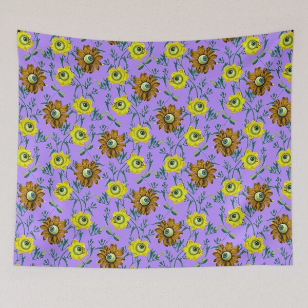 Item preview, Haunted flowers ,Haunted ,midnight garden ,Ghost ,dragonfly , black ,eyes ,flowers ,botanical ,autumn ,dark ,Halloween, spooky ,happy Halloween, scary ,forest designed and sold by letsgow8th.