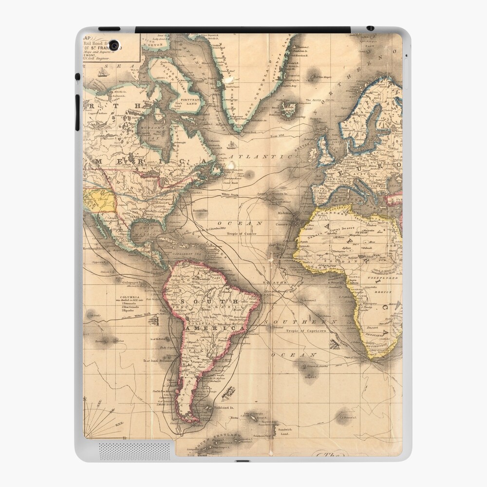 Vintage Map Of The World 1850 Ipad Case Skin By Bravuramedia