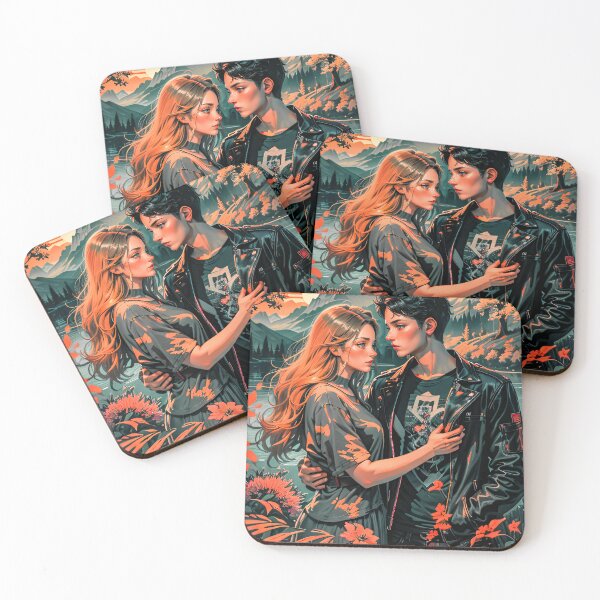 Item preview, Romantic Couple Sunset Flowers Anime Digital Art designed and sold by YabaiArts.