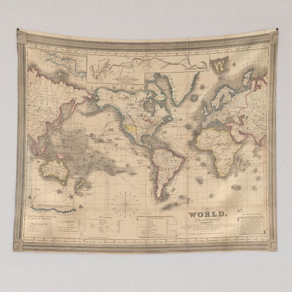 Item preview, Vintage Map of the World (1850) designed and sold by BravuraMedia.