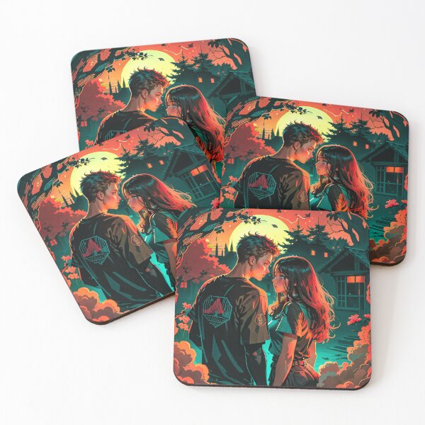 Item preview, Romantic Couple Sunset Flowers Anime Digital Art designed and sold by YabaiArts.