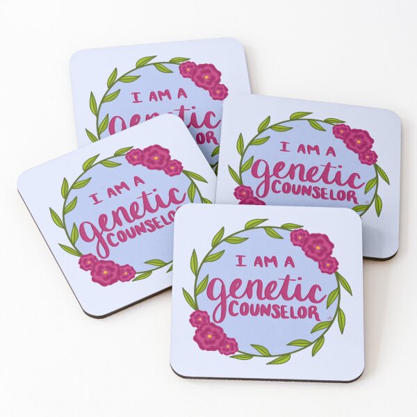Item preview, I am a Genetic Counselor (with floral wreath - blue) designed and sold by Genes-N-Tees.