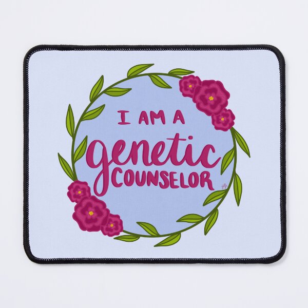 Item preview, I am a Genetic Counselor (with floral wreath - blue) designed and sold by Genes-N-Tees.