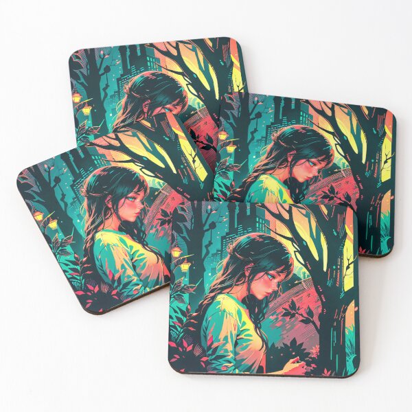Item preview, Girl Lonely Sunset Flowers Night Anime Digital Art designed and sold by YabaiArts.