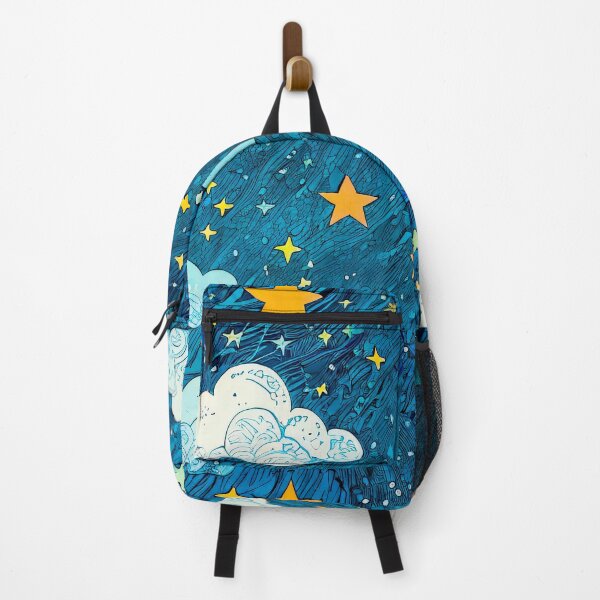 Item preview, Blue Sky Clouds Stars Night Paint Digital Art designed and sold by YabaiArts.