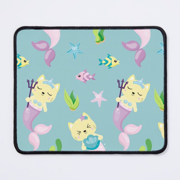 Item preview, Mermaid Cats Pattern Cute Mermaid Kittens designed and sold by ArtMeetsPizza.