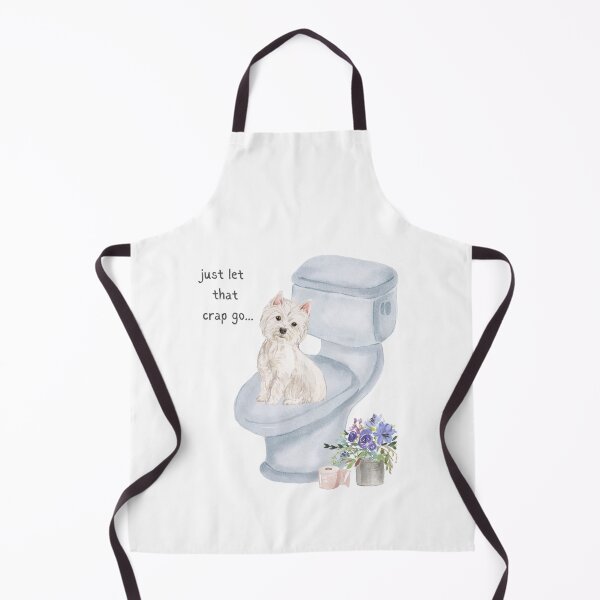 Item preview, Funny Watercolor West Highland Terrier Dog sitting on Toilet Seat designed and sold by beastieboutique.