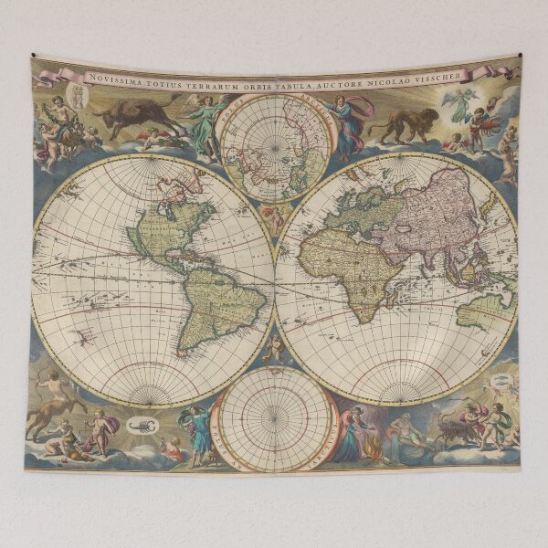 Item preview, Vintage Map of The World (1690) designed and sold by BravuraMedia.
