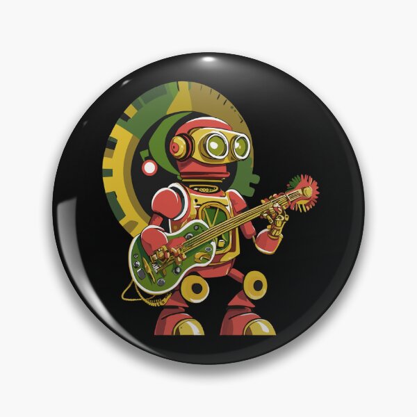 Item preview, Steampunk Reggae Robot Playing Guitar designed and sold by reggaeartgifts.