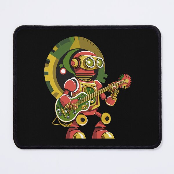 Item preview, Steampunk Reggae Robot Playing Guitar designed and sold by reggaeartgifts.