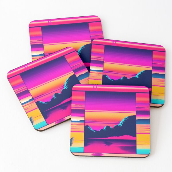 Item preview, Abstract Retro Synthwave Vaporwave Tropical Aesthetic Décor designed and sold by SassyArtistry.