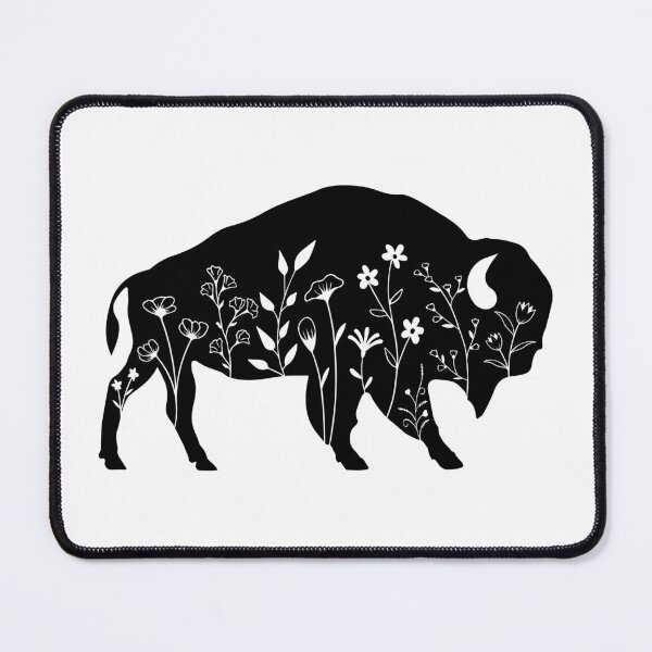 Item preview, Simple Solid Buffaloe Silhouette in with Beautiful Wildflowers Cutout designed and sold by NoLimitsOutlet.