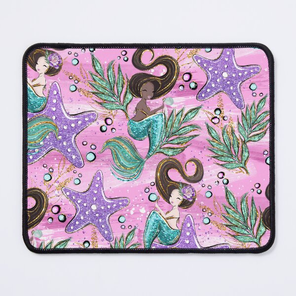 Item preview, Mermaid Scales Pink Purple Starfish Pattern designed and sold by ArtMeetsPizza.