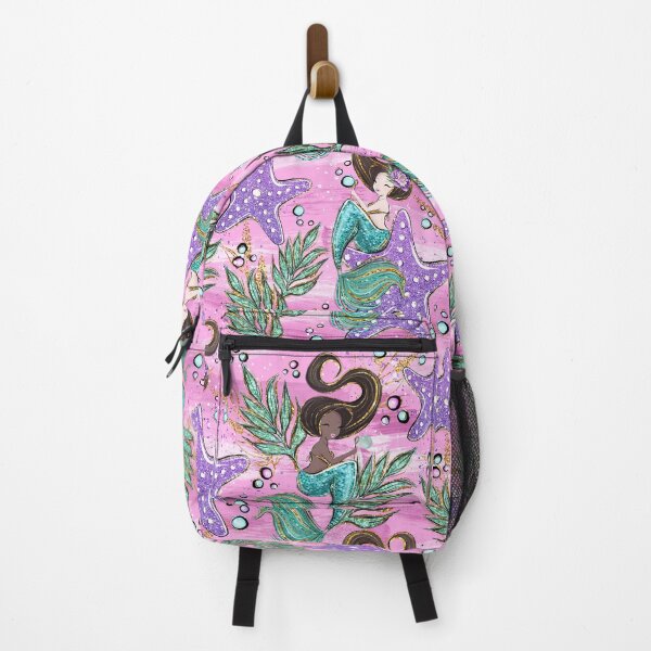 Item preview, Mermaid Scales Pink Purple Starfish Pattern designed and sold by ArtMeetsPizza.