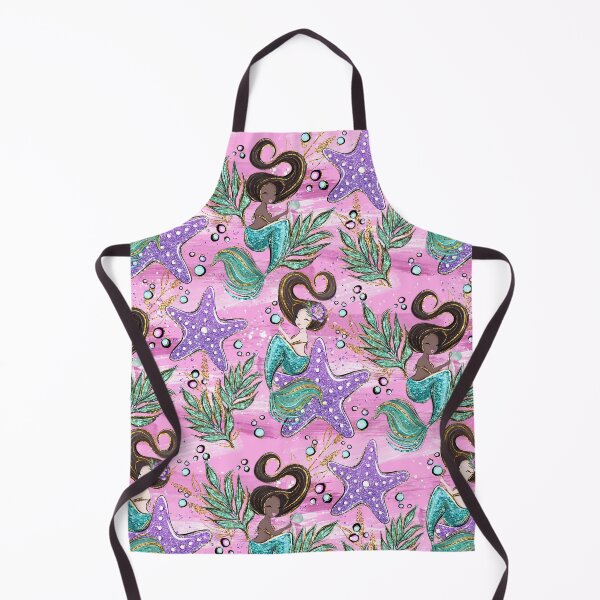 Item preview, Mermaid Scales Pink Purple Starfish Pattern designed and sold by ArtMeetsPizza.