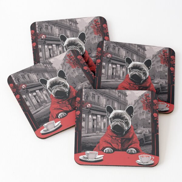 Item preview,  French Bulldog in a Parisian Cafe designed and sold by Johnelh.