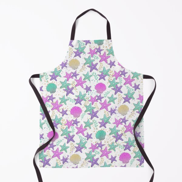 Item preview, Shells and Starfish Mermaid Colors Pattern designed and sold by ArtMeetsPizza.