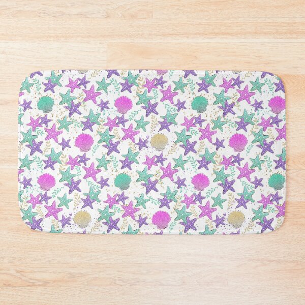Item preview, Shells and Starfish Mermaid Colors Pattern designed and sold by ArtMeetsPizza.