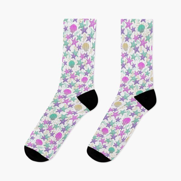 Item preview, Shells and Starfish Mermaid Colors Pattern designed and sold by ArtMeetsPizza.