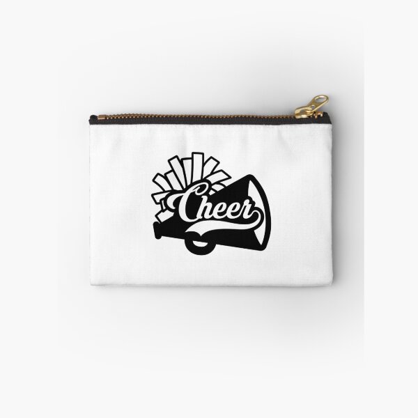 Item preview, Fancy Word "Cheer" in Script Font with Baseball Style Swoosh Underline inside Pom Pom and Megaphone designed and sold by NoLimitsOutlet.