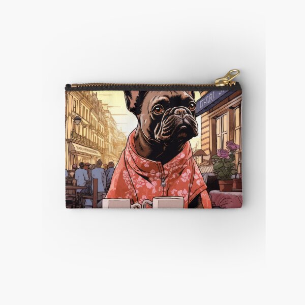 Item preview, French Bulldog in a Parisian Cafe designed and sold by Johnelh.