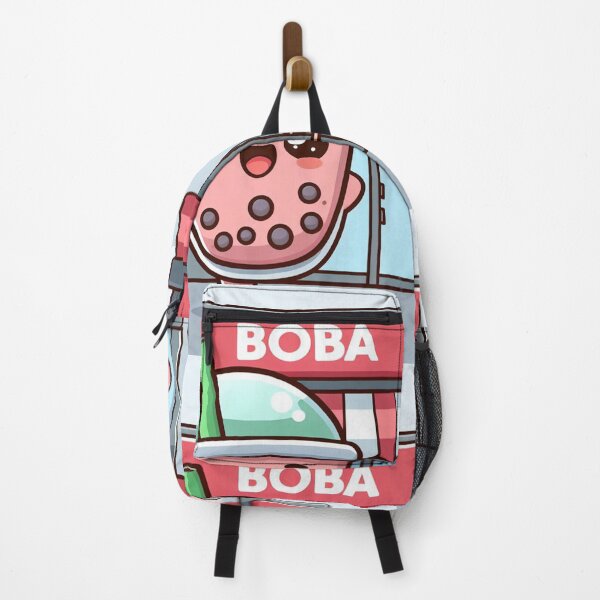 Item preview, stawberry bubble tea dancing outside a boba shop designed and sold by SaraDatCool.