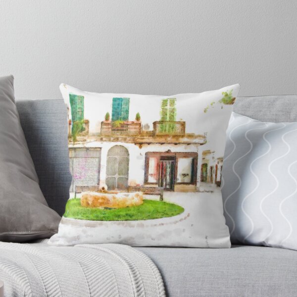 Item preview, Square with flower bed and closed shops designed and sold by Giuseppe Cocco.