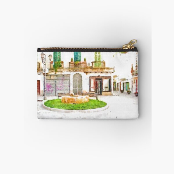 Item preview, Square with flower bed and closed shops designed and sold by Giuseppe Cocco.