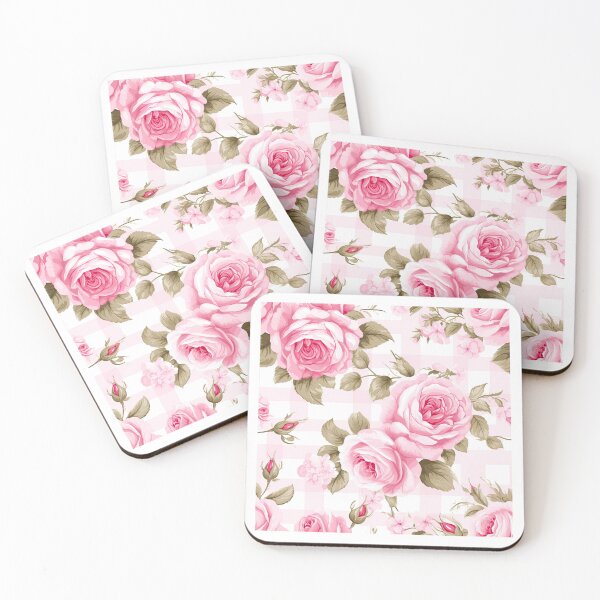 Item preview, Pink Rose Floral Gingham Feminine Pattern designed and sold by ArtMeetsPizza.