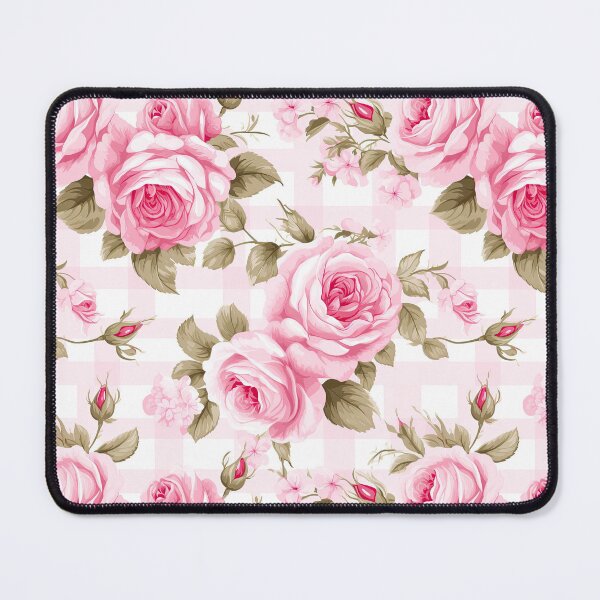 Item preview, Pink Rose Floral Gingham Feminine Pattern designed and sold by ArtMeetsPizza.