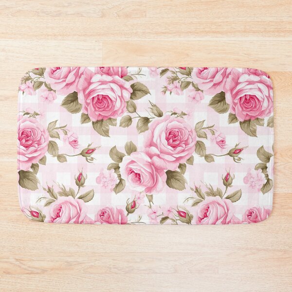 Item preview, Pink Rose Floral Gingham Feminine Pattern designed and sold by ArtMeetsPizza.