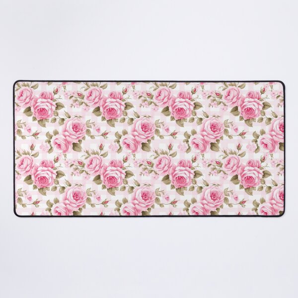 Item preview, Pink Rose Floral Gingham Feminine Pattern designed and sold by ArtMeetsPizza.
