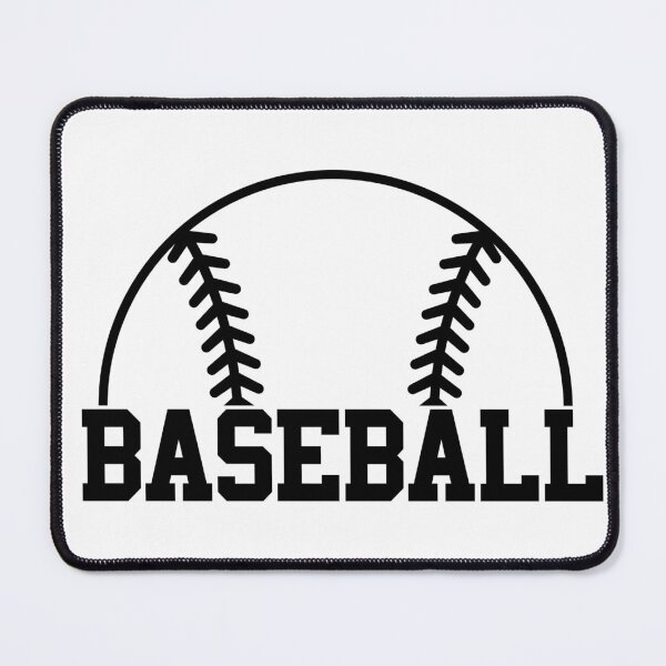 Item preview, Simple Half Baseball with Threads/Stitches over Bold word "Baseball" in Collegiate Varsity Style Font designed and sold by NoLimitsOutlet.