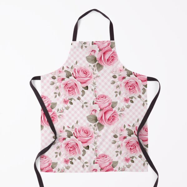 Item preview, Pink Rose Floral Gingham Trellis Pattern designed and sold by ArtMeetsPizza.