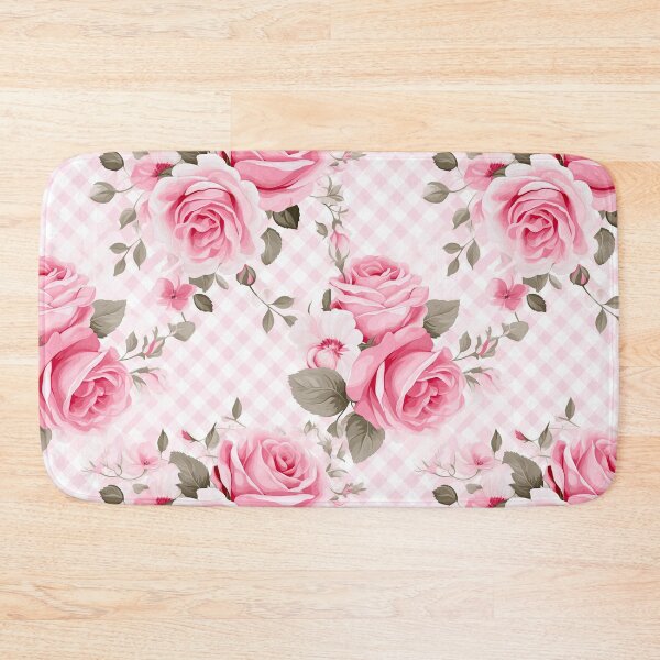 Item preview, Pink Rose Floral Gingham Trellis Pattern designed and sold by ArtMeetsPizza.