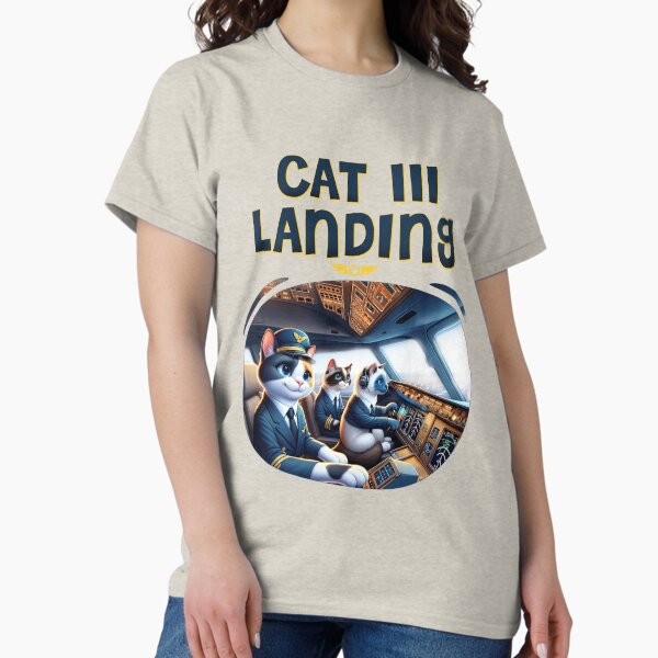 Item preview, Aviation Pilot CAT III Landing Illustration designed and sold by Uppercase Tees.