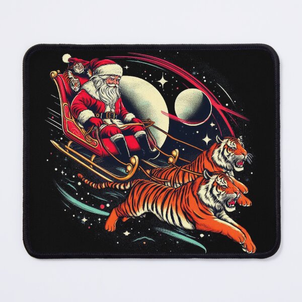 Item preview, Tigers pulling Santa's sleigh in space designed and sold by LemuellTrends.