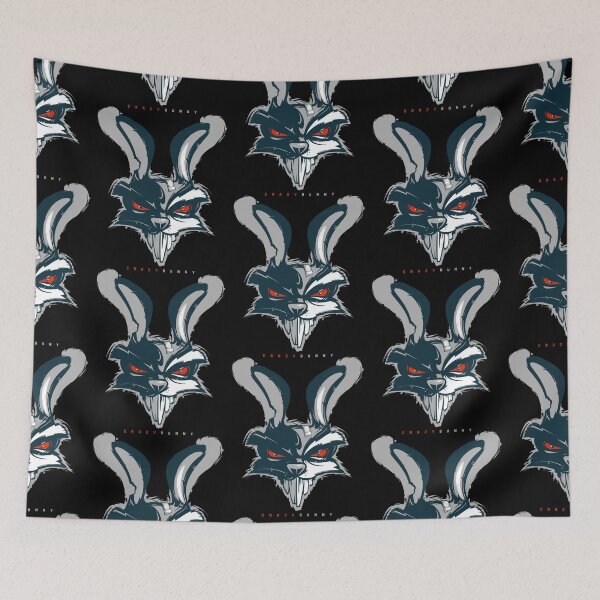 Item preview, crazy rabbit portrait, crazy bunny portrait, angry rabbit red eyes designed and sold by GreyStanzione1.