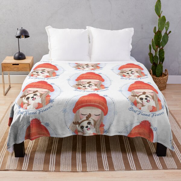 Item preview, girl with cute dog portrait, girl with dog best friend forever designed and sold by GreyStanzione1.
