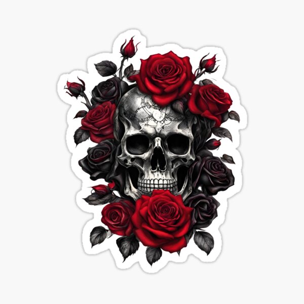 Item preview, Skeleton Metalhead Skulls and Roses Metal Rock designed and sold by PugD.
