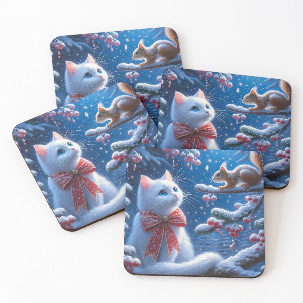 Item preview, Yuletide Whimsy: Squirrel & Cat’s Winter Enchantment designed and sold by DeenaDee.