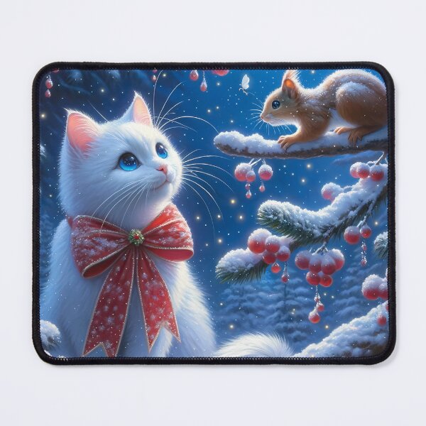 Item preview, Yuletide Whimsy: Squirrel & Cat’s Winter Enchantment designed and sold by DeenaDee.