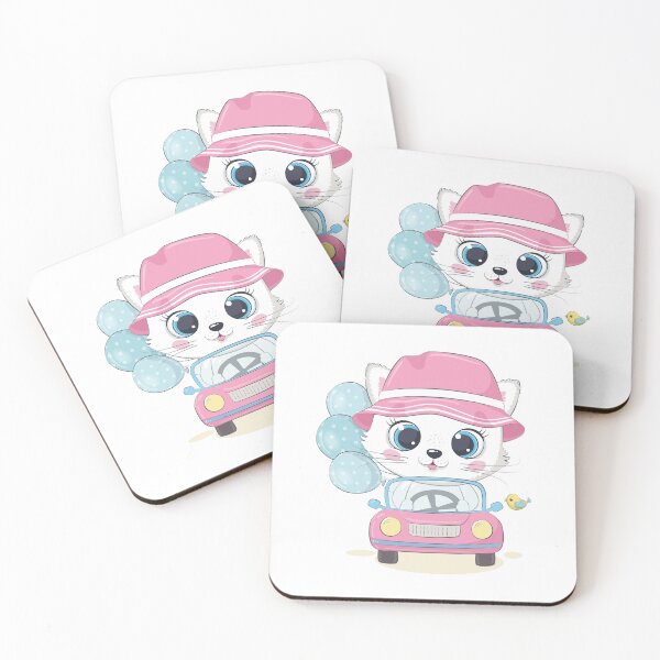 Item preview, cute kitten driving car, kitten driving car with balloon, kitten character driving car designed and sold by GreyStanzione1.