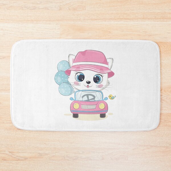 Item preview, cute kitten driving car, kitten driving car with balloon, kitten character driving car designed and sold by GreyStanzione1.