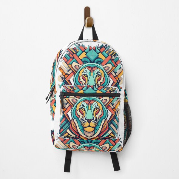 Item preview, colorful tiger head on wall designed and sold by SabyDigitalArt.