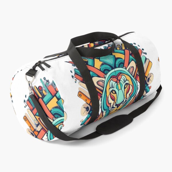 Item preview, colorful tiger head on wall designed and sold by SabyDigitalArt.