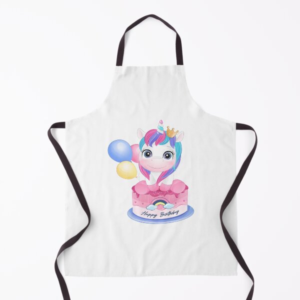 Item preview, cute unicorn happy birthday, cute unicorn on birthday cake, unicorn on birthday cake with balloon designed and sold by GreyStanzione1.