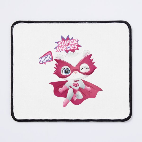 Item preview, pink superhero wearing mask, pink cat superhero, pink superhero cat designed and sold by GreyStanzione1.
