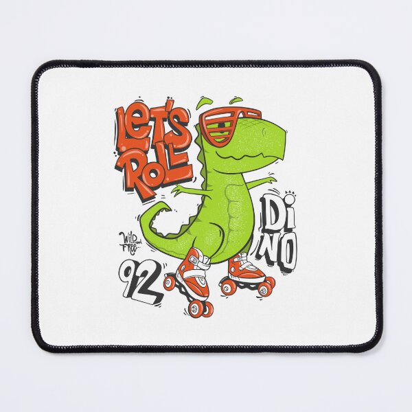 Item preview, green dinosaur playing roller skate, cartoon dinosaur roller skate, cool dinosaur playing roller skate designed and sold by GreyStanzione1.